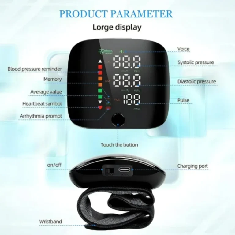 (FREE HOME DELIVERY) Rechargeable Wrist Blood Pressure Monitor – Digital BP Machine with Large LED Display & Voice Broadcast - Image 4