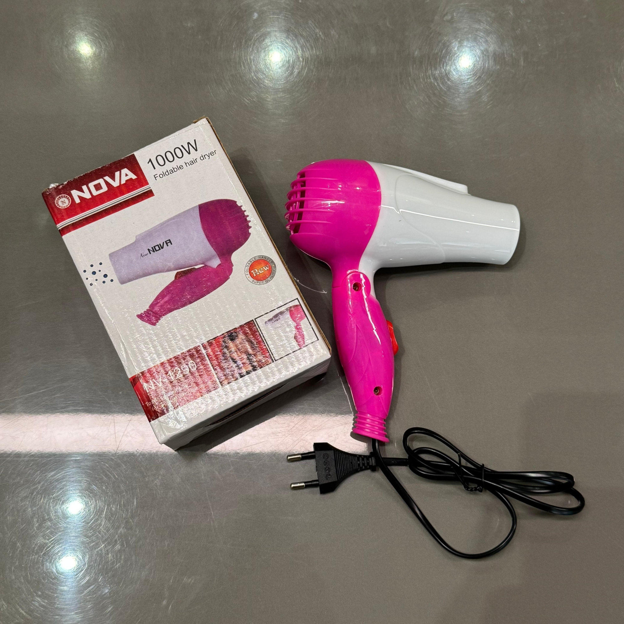 Nova NV-1290 Foldable Hair Dryer | 1000W Hot Air Styling & Quick Drying Machine - Image 2