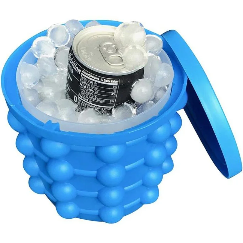 Silicone Ice Genie Cube Maker | 2-in-1 Ice Bucket Mold | Portable Soft Silicone Ice Cube Maker for Travel & Outdoor - Image 2