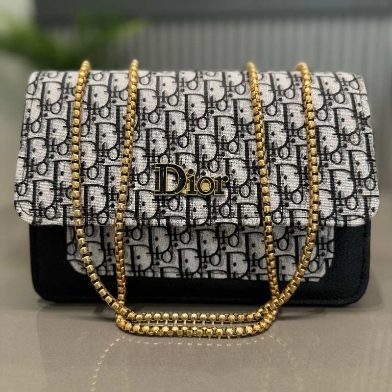 Black | Dior Oblique Canvas & Leather Flap Clutch | Luxury Designer Handbag for Women - Image 4