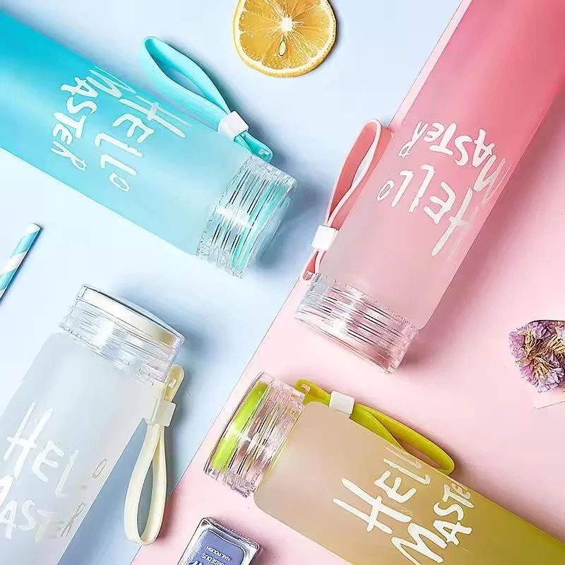 White Frosted Glass Water Bottle | Leak-Proof Insulated Bottle with Hello Master Decal Logo | 400ml - Image 2