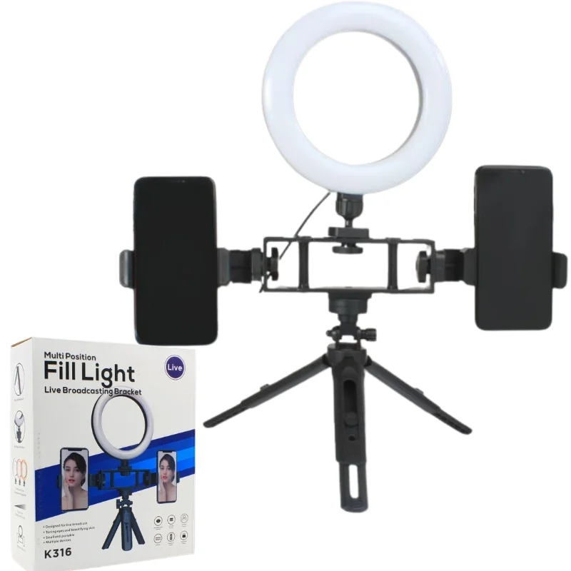 6-Inch Multi-Position Fill Light | Selfie Ring Light with Tripod Stand & Phone Holder | 3 Color Modes | USB Powered | Multicolor - Image 2